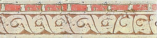 Rosso Pompeiano Intarsio Rosette 2TDE1IR 8x30.5 POMPEIANA TAGINA