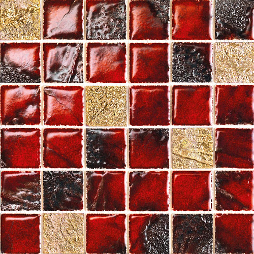 705982 color 09 mix red gold 30x30/4.8 MOSAICI M.04 AREZIA