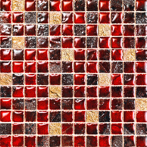 705962 color 09  mix red gold 30x30/2.3 MOSAICI M.04 AREZIA
